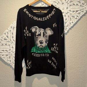 Teddy Fresh Black Crewneck Dog Sweater